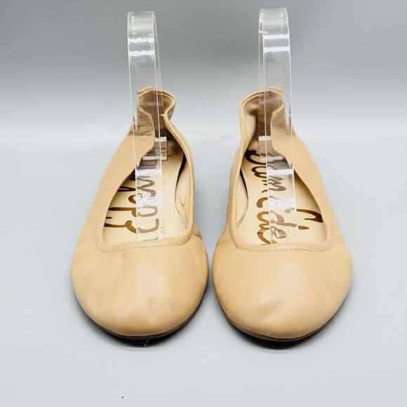 Sam Edelman Shoes Womens 6.5 Beige Leather Ballet Flats Comfort Classic Slip On - Picture 3 of 12